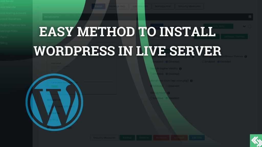 Install wordpress in live server