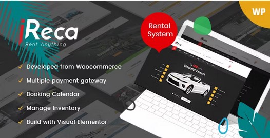 Ireca - Car Rental Boat, Bike, Vehicle, Calendar WordPress Theme