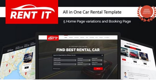 Rentit - Multipurpose Vehicle Car Rental WordPress Theme