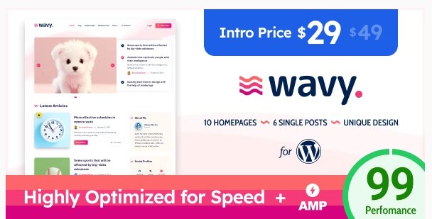 Wavy - Modern & Lightweight Blog for WordPress