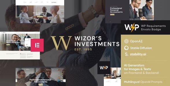 Wizor's Investments & Business Consulting Insurance WordPress Theme