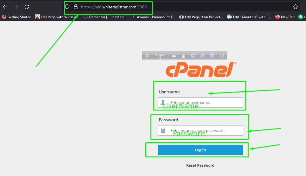 login your cpanel