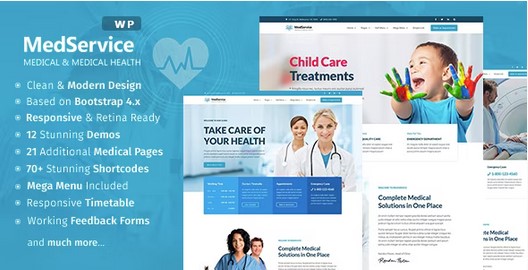 Medical Clinic Hospital WordPress Theme for Appointment calendar booking & scheduling - MedService